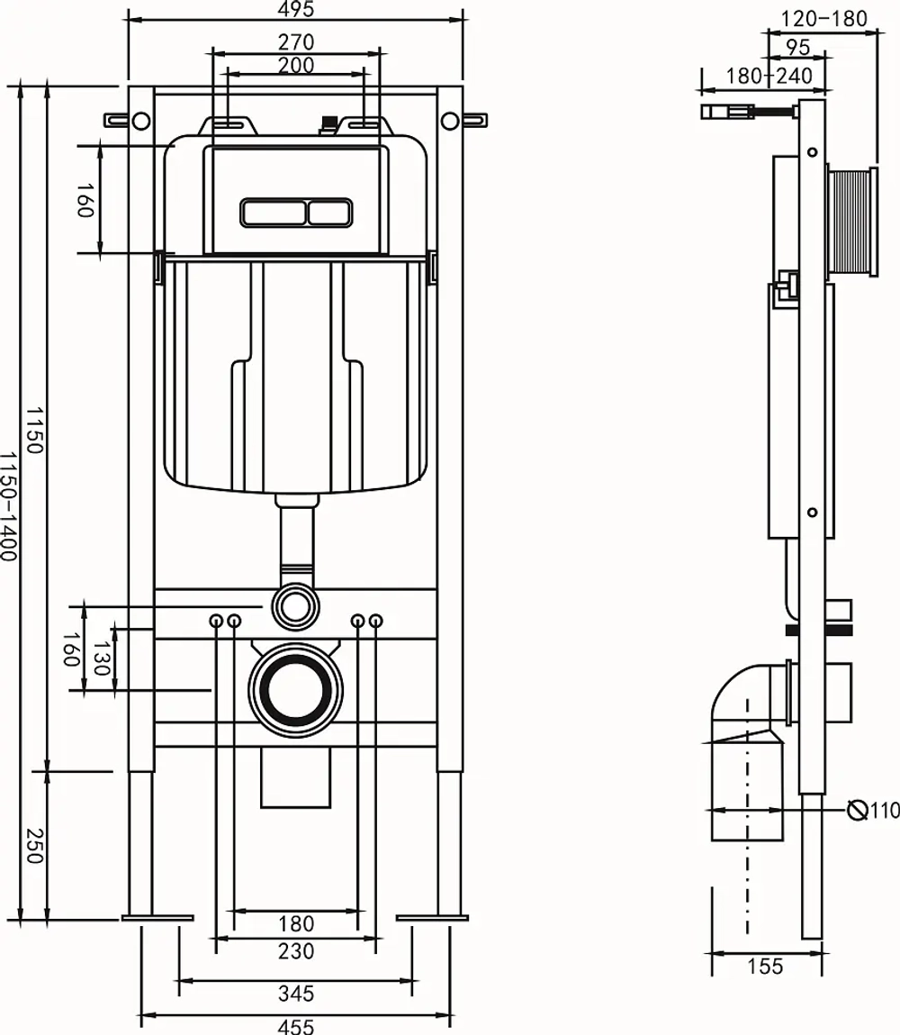 Инсталляция для унитаза Royce Pro (RCT-110505OR)