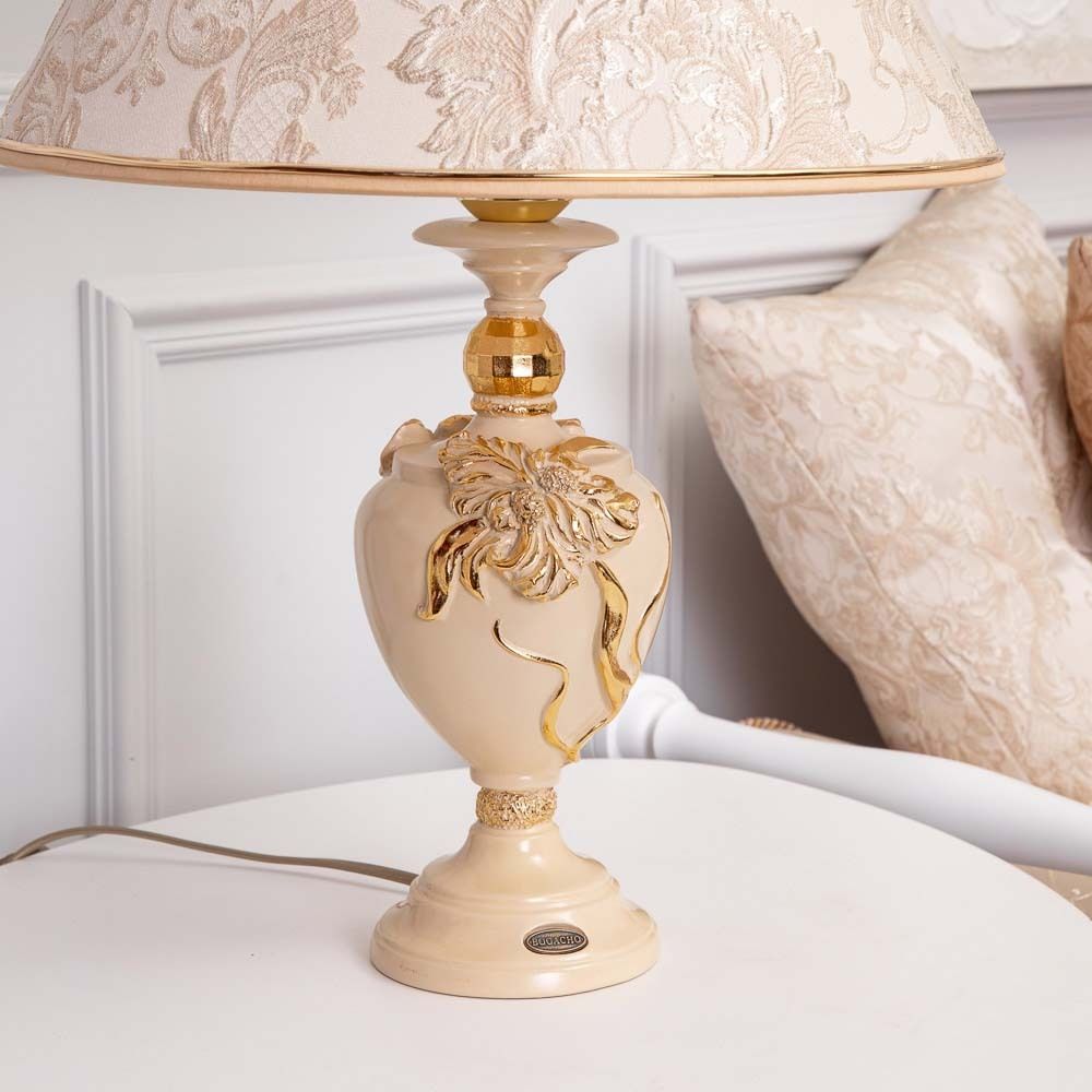 Настольная лампа Флер де Лис Айвори с абажуром №38 Каледония Айвори