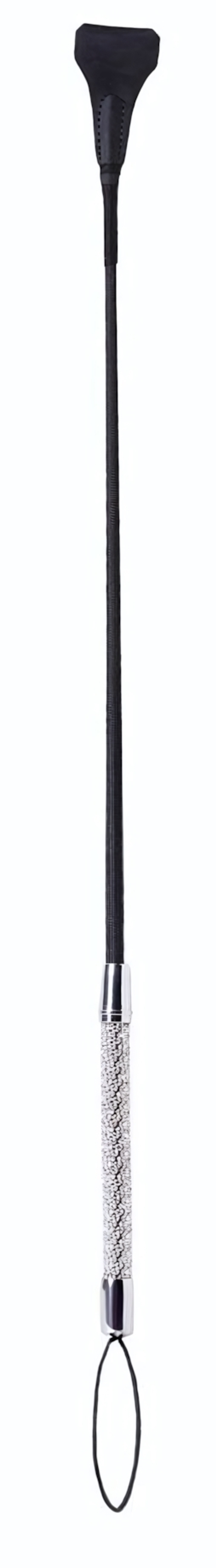 Чёрный стек с треугольным кожаным шлепком - 65 см. (Цвет: черный)