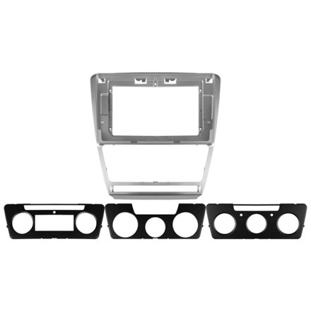 Комплект рамки с разъёмами 10.1" Skoda Octavia A5 2004-2013 серебро - Car-Smart 7182S