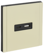 FORTE&PIANO Розетка USB A+C 3,1А FP850M металл серый сланец IEK