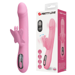 Нежно-розовый вибростимулятор-кролик Abella - 24 см.