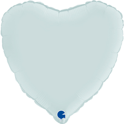 Сердце голубое сатин 46 см