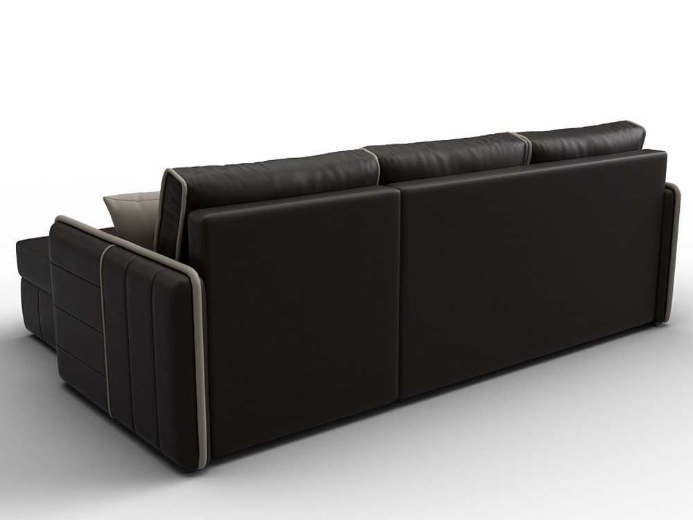 Диван угловой Лига-078 угол универсальный ЭКОКОЖА GRIFON 12 коричневый GRIFON 04 бежевый
