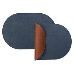 Набор из 4-х двухсторонних сервировочных салфеток Pool, 30х45 см, синий/коричневый