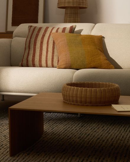 Чехол для подушки Taris из льна в горчичную полоску 50 х 50 см