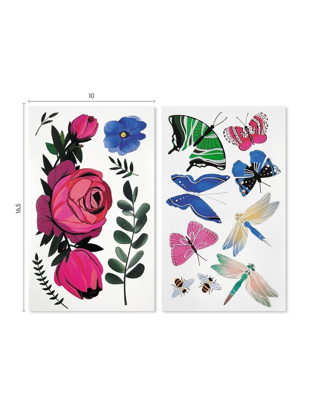 «Flower Fantasy» Цветочная фантазия. Набор из 15 татуировок