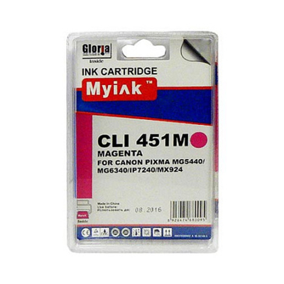 Картридж MyInk, аналог CANON CLI-451 XLM PIXMA для iP7240/MG6340/5440/7140 Magenta (12ml, Dye)
