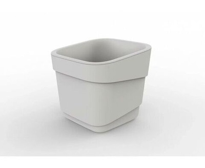 Горшок для цветов Полимербыт Hills, фактурный, 15.5x15.5x14.5см, 2.2 л, молочный