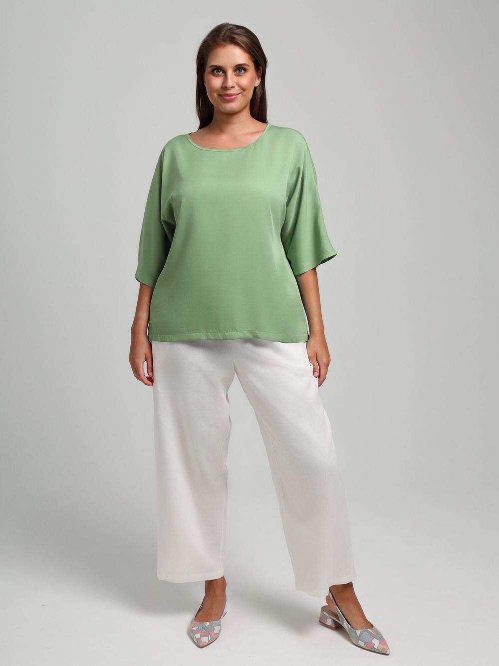 Блузка Летний драйв-2 Виотекс ЗЕЛЁНЫЙ