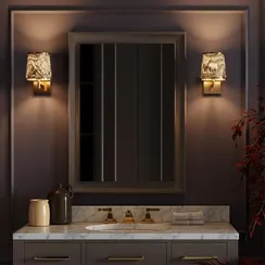 5064/1W MODERN ODL24 529 античн.бронза/серо-беж./металл/натур.камен."шпон" Бра E27 LED 1*5W BERGI