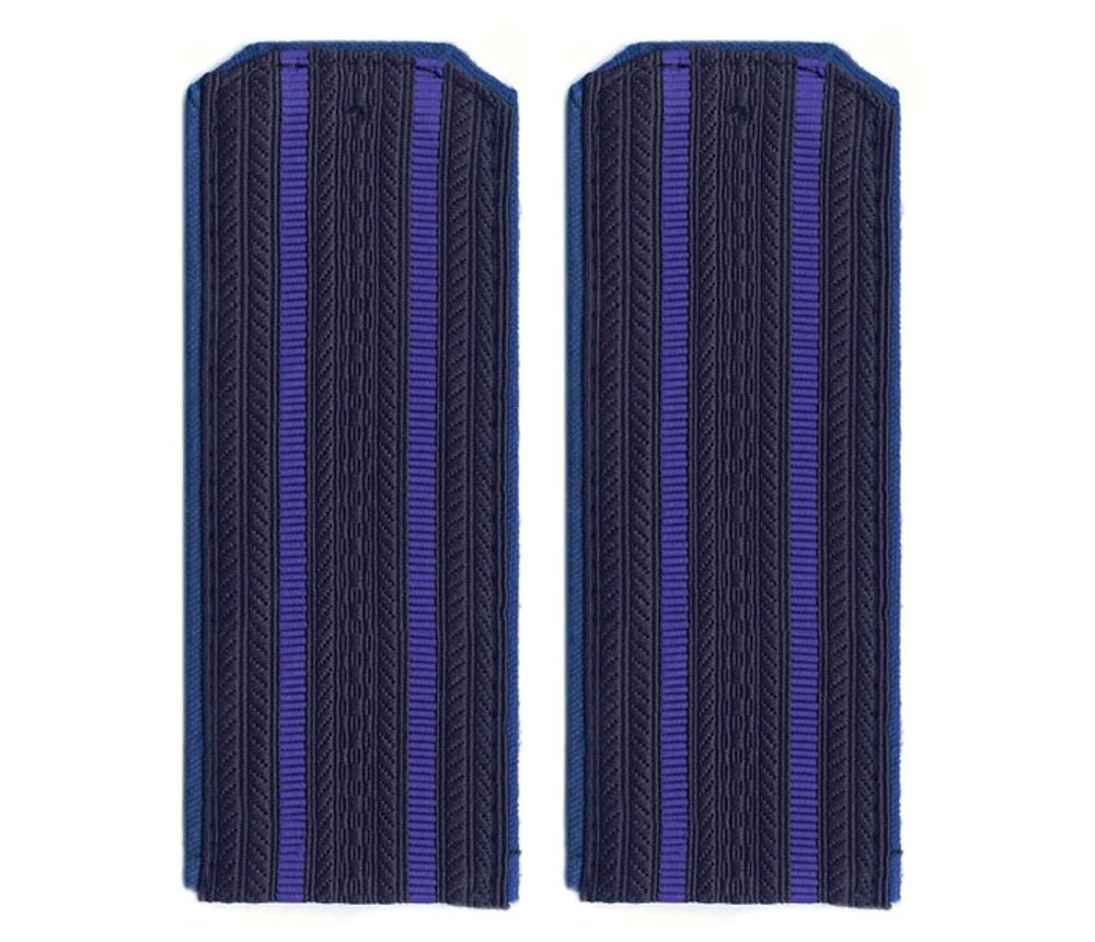 Погоны иссиня-черные 2 васильковых просвета ФСБ на пластике