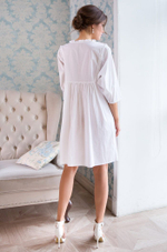 Ночная сорочка Helene из хлопка (Размер: S) (Цвет: белый с золотистым)