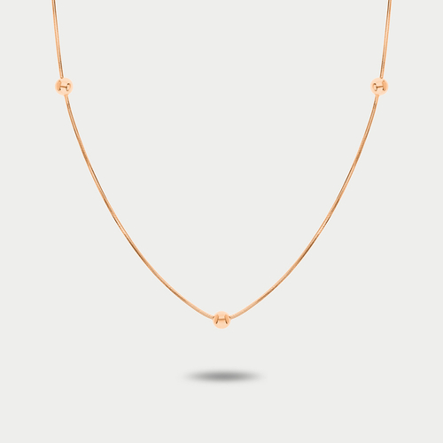 Колье женское из розового золота 585 пробы без вставок (арт. 6025456-45)