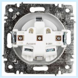 Розетка Intro Accent 6-201-01 2Р 16А-250В, IP20, СУ, AL/CU, белый