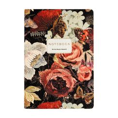 Bloknot \ Блокнот \ Notebook  Тетрадь А5 из экокожи, "Флора. Пышный букет" 60 л. Клетка