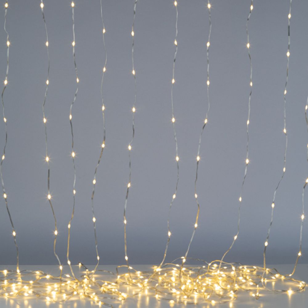 Светодиодная новогодняя гирлянда ЭРА ENIN-200WL занавес водопад теплый белый 3*2 м 200 LED IP20 | Гирлянды