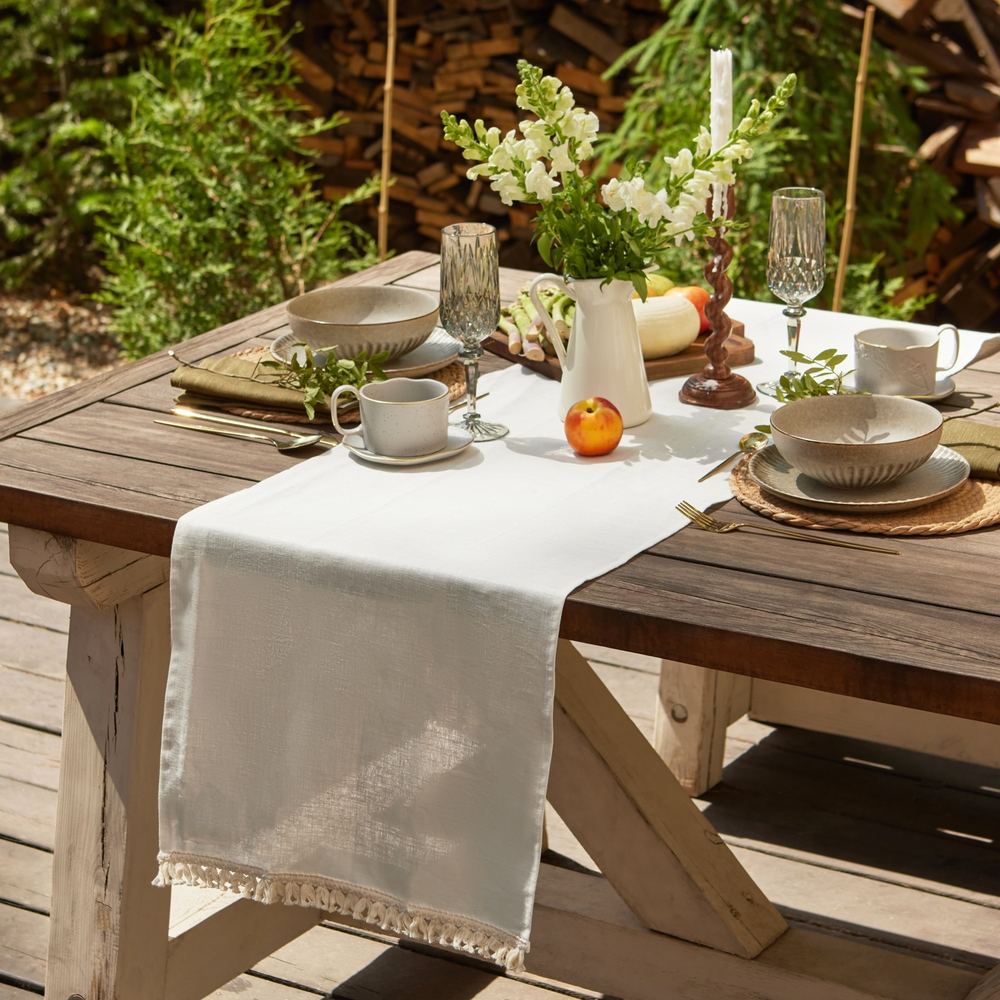 Дорожка на стол  40х146 см,  100%  лён