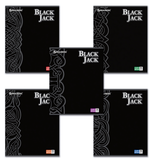 Тетрадь А5 96л. клетка "Блэк Джэк" скоба, выборочный лак (BRAUBERG)