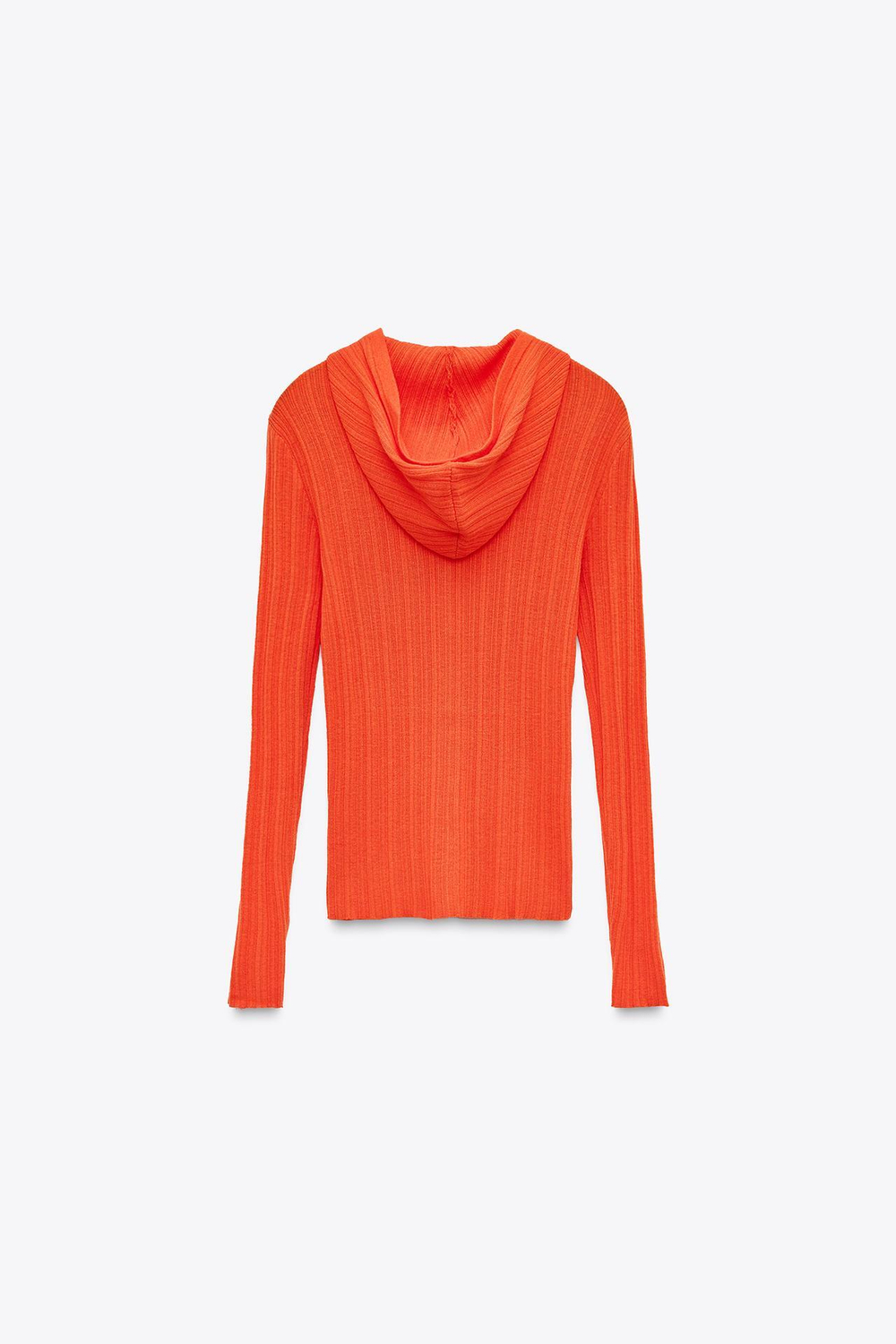 ZARA КАРДИГАН В РУБЧИК С КАПЮШОНОМ, ОРАНЖЕВЫЙ