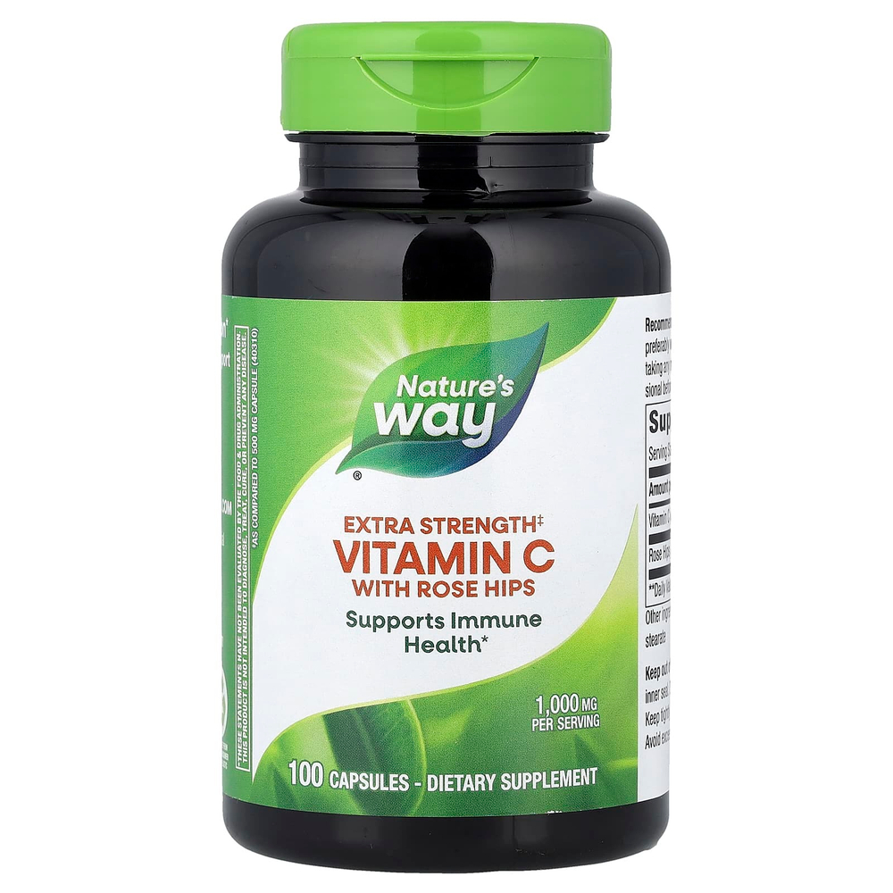 Nature's Way, витамин C с шиповником, 100 капсул