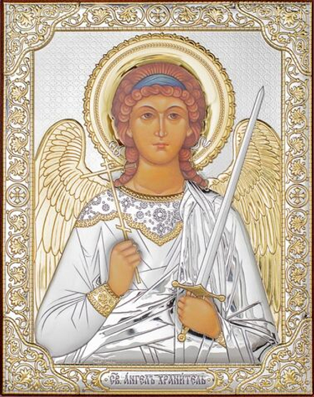 Ангел Хранитель, икона прямоугольная без рамки, красное дерево 120х160