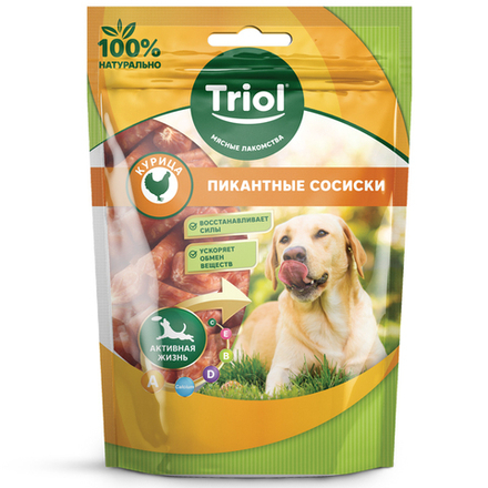 Лакомство для собак Пикантные сосиски из курицы, 70г Triol