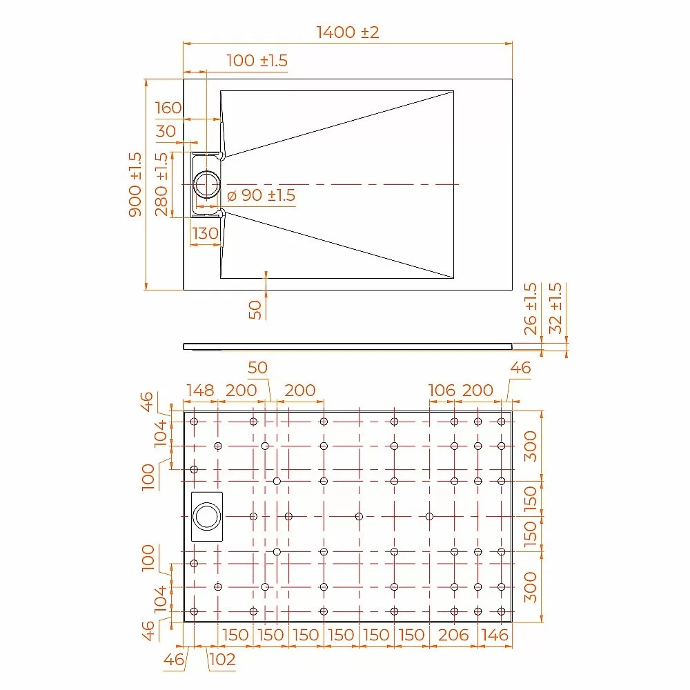 Душевой поддон RGW TUS-W 553702914-01 90x140 белый