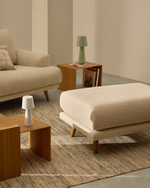 Пуф Karin из бежевого шенилла с ножками из массива бука 90 x 70 см