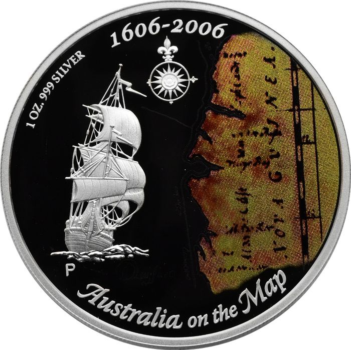 1 доллар 2006 Австралия Proof «400 лет открытию Австралии» в футляре, с сертификатом