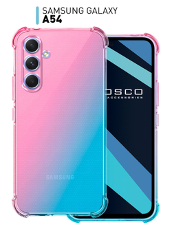 Чехол ROSCO для Samsung Galaxy A54 (арт.SS-A54-HARD-TPU-PINK-BLUE )