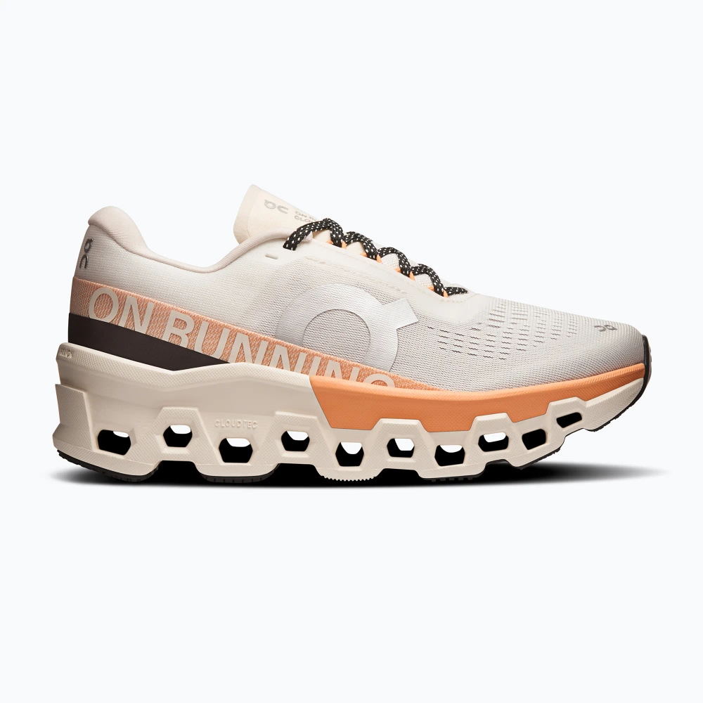 Женские Кроссовки для бега On Cloudmonster 2 ivory/tangerine