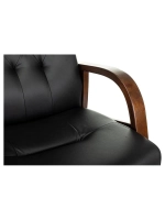 Кресло Бюрократ T-9928WALNUT-CF черный, кожа на ножках/дерево