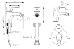 Смеситель для биде Bravat Alfa