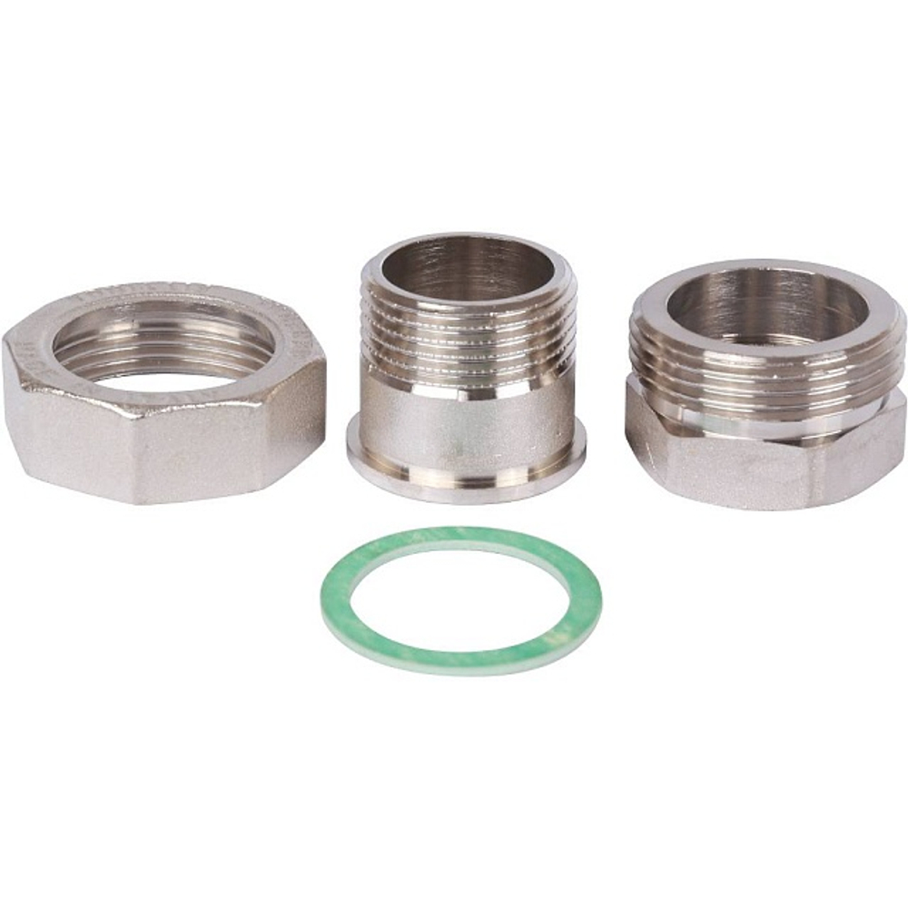 Соединение быстроразъемое (американка) STOUT - 1" (ВР/НР, латунь никелированая, плоск.уплотнение)