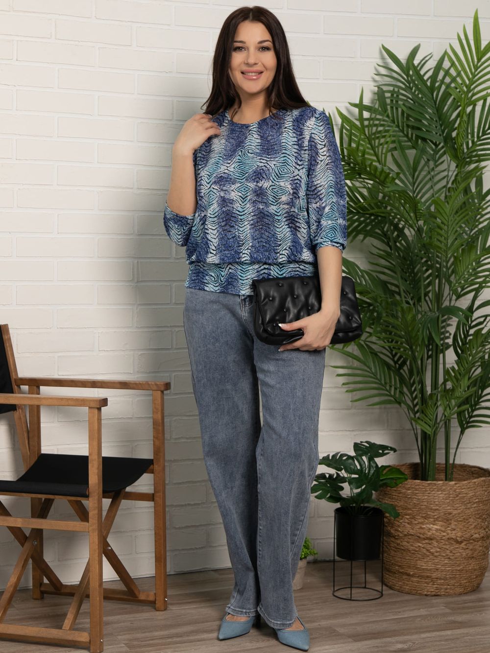 Блуза Люмия (синяя) Б15328-3М LT Collection