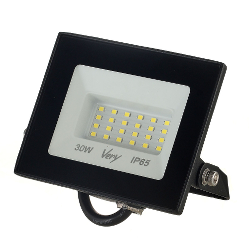 Прожектор светодиодный 30Вт, IP65, 6500K, черный , (шт.)