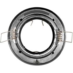 Светильник встраиваемый декоративный ЭРА DK17 CH/SH SL под лампу MR16 GU5.3 серебряный блеск/хром | Декоративные встраиваемые светильники