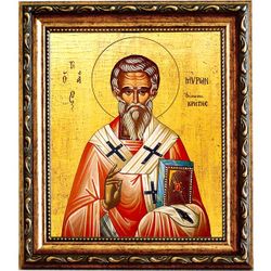 Мирон Чудотворец епископ Критский. Икона на холсте.