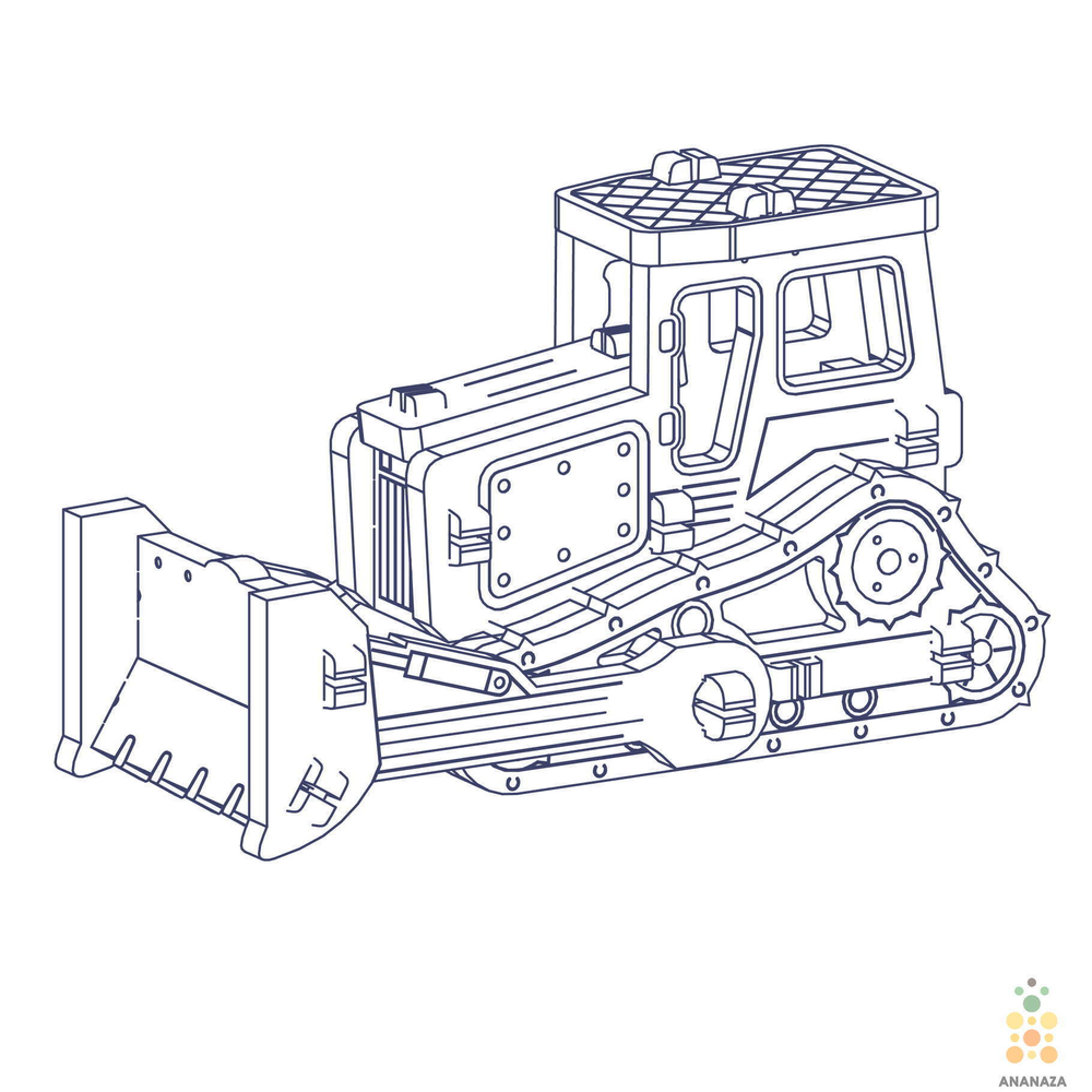 Трактор UNIT (UNIWOOD) - Деревянный конструктор, 3D пазл, сборная модель