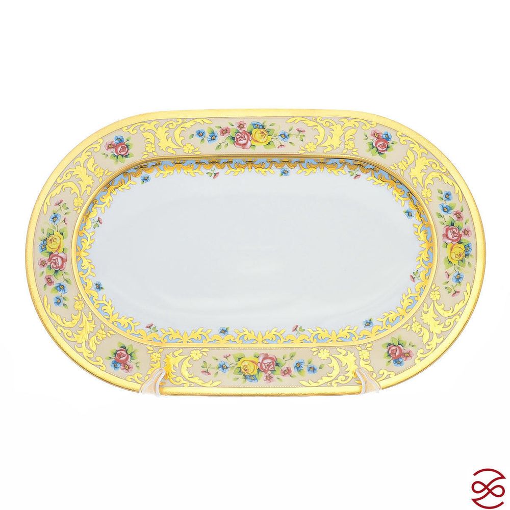 Блюдо овальное Falkenporzellan Vienna Creme Gold 36 см
