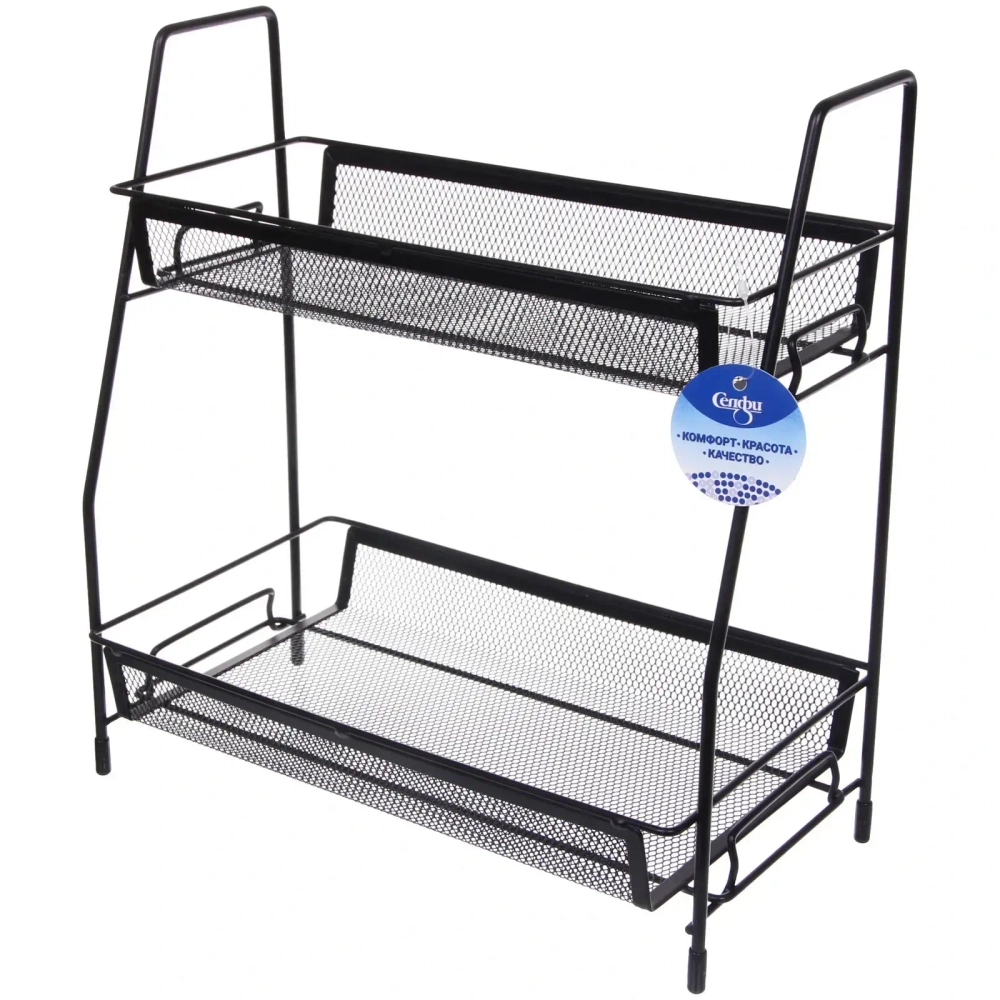 Этажерка настольная хозяйственная универсальная «ФАНАДЕРО», цвет черный, 31*17*33см (лейбл Селфи)