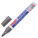 Маркер-краска лаковый (paint marker) 4 мм СЕРЕБРЯНЫЙ нитро-основа алюминиевый корпус BRAUBERG PROFESSIONAL PLUS (12 штук в упаковке)