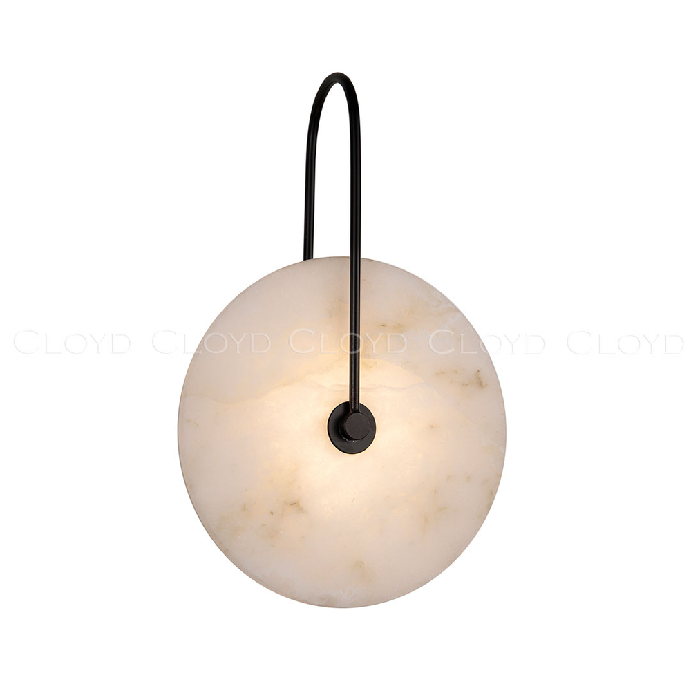 Бра Cloyd AXIOM-B W1 / Ø20 см - алебастр - черный (арт.20333)