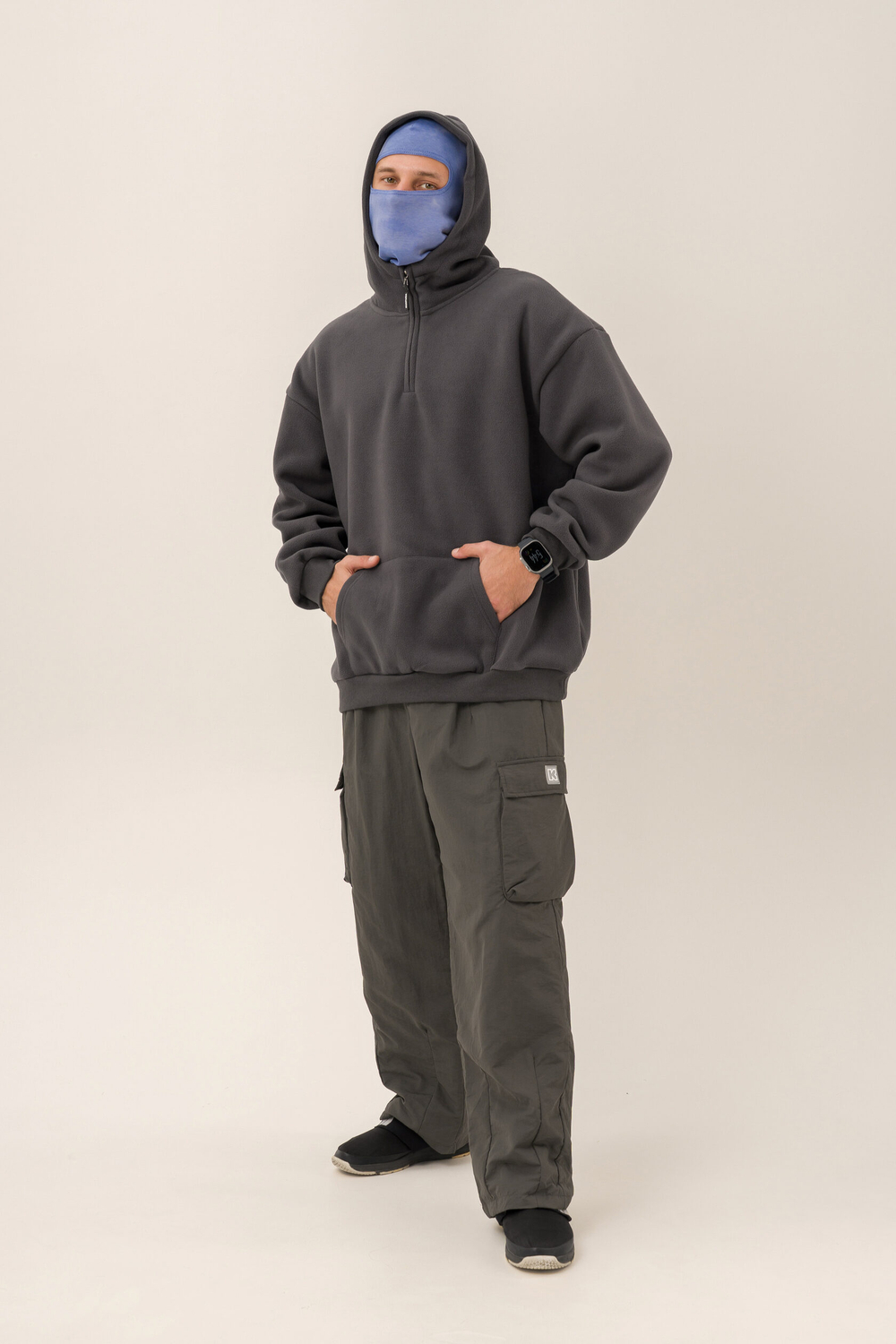 Худи KUL'TURA "HALF ZIP FLEECE 450 GR" Темно-серый