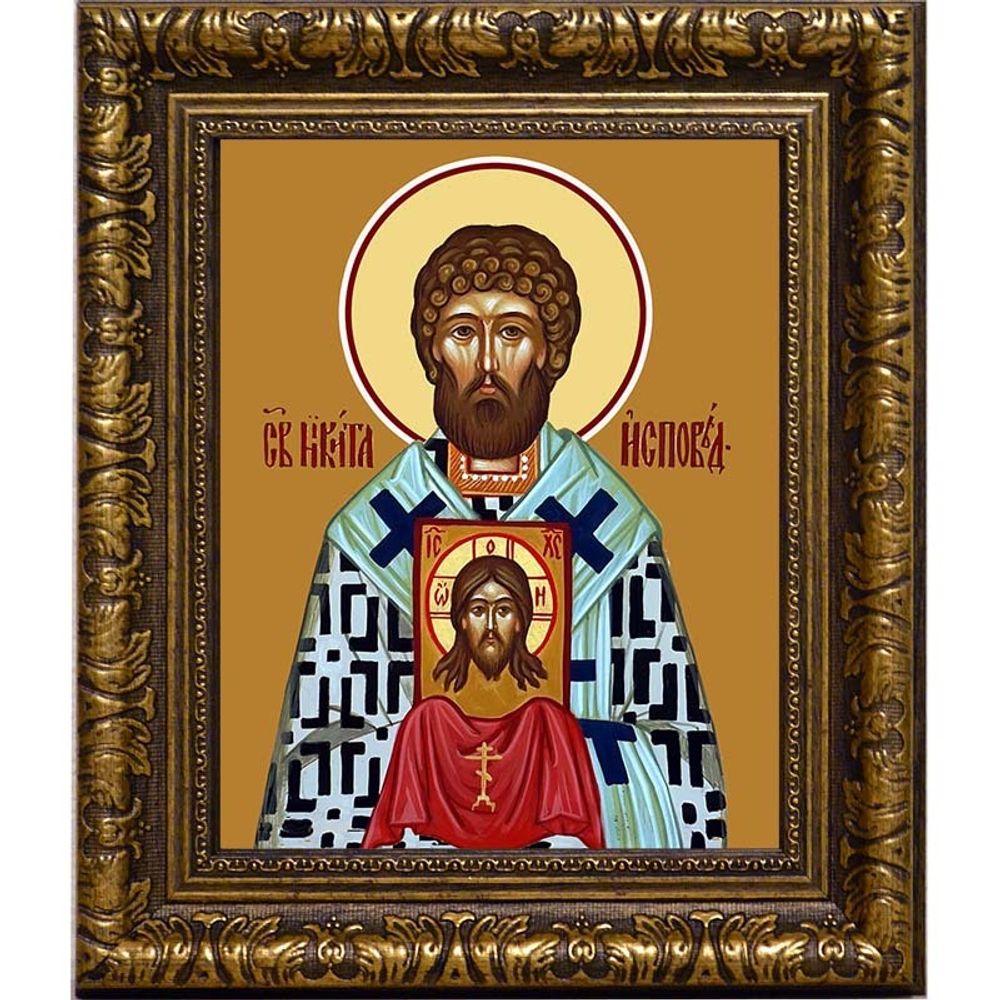 Никита Исповедник Аполлониадский, архиепископ, святитель. Икона на холсте.
