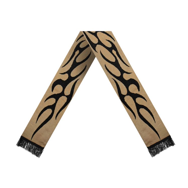 Шарф двусторонний ТАЙНА Трайбл, бежевый/черный