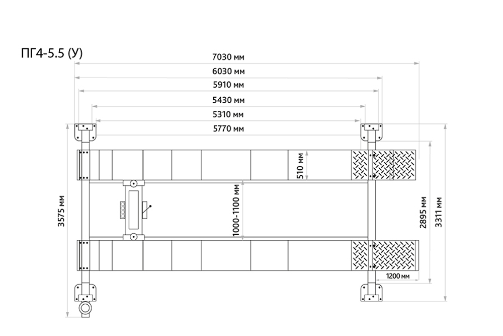4-х стоечный подъёмник под сход-развал 5.5т, ПГ4-5.5 (У)