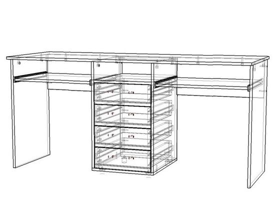 Стол АОСТА /1800*750*600/ анкор белый / бетон пайн экзотик