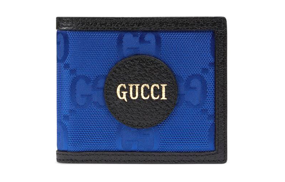 GUCCI Off The Grid Leather Wallet Men"s Blue/Black